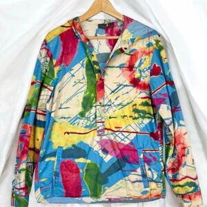 A|X Armani Exchange Multicolor Abstract Windbreaker Jacket Size M Unisex Hooded